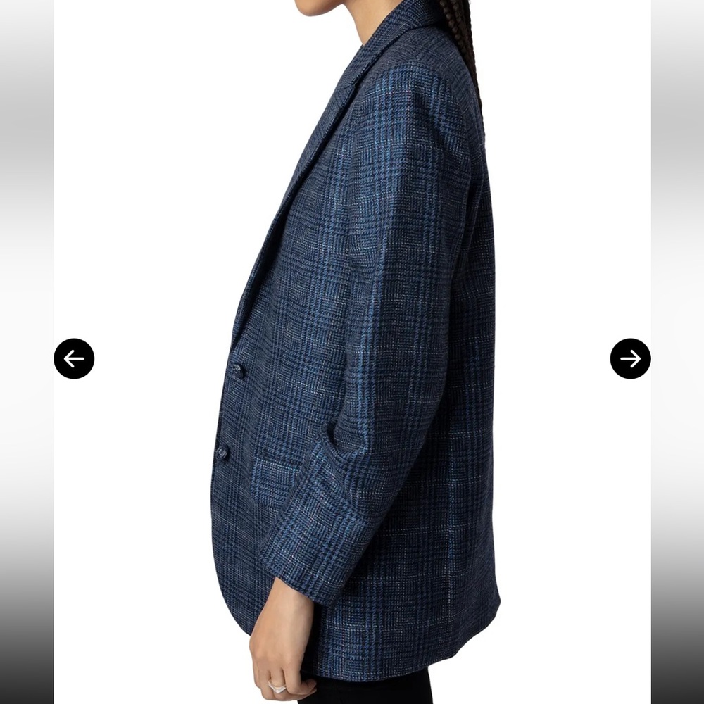 NWT Blue Zadig & Voltaire Viva Car Shimmer Blazer - Picture 3 of 10